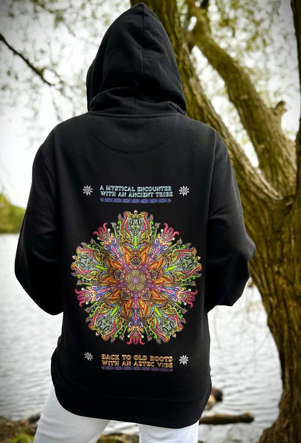 AZTECIAN VIBES | MANDALA MADNESS | BLACK HOODIE