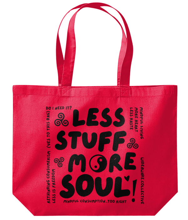 LESS STUFF MORE SOUL | CLASSIC RED TOTE BAG
